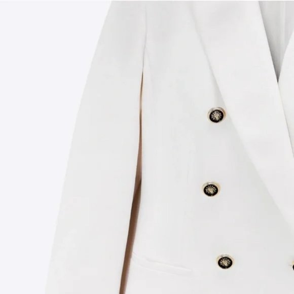 ZARA DOUBLE BREASTED BLAZER GOLD BUTTON - Picture 12 of 13